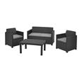 CONJUNTO MERANO 2 SILLAS + SOFA + MESA. ALLIBERT